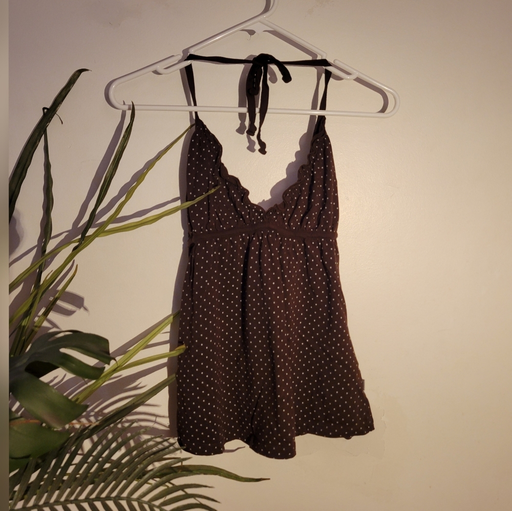 Twik brown polka dots tank top